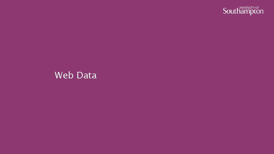 Web Data 