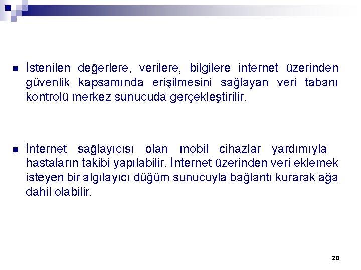 n İstenilen değerlere, verilere, bilgilere internet üzerinden güvenlik kapsamında erişilmesini sağlayan veri tabanı kontrolü