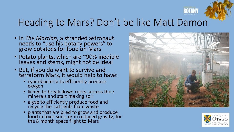 Heading to Mars? Don’t be like Matt Damon • In The Martian, a stranded