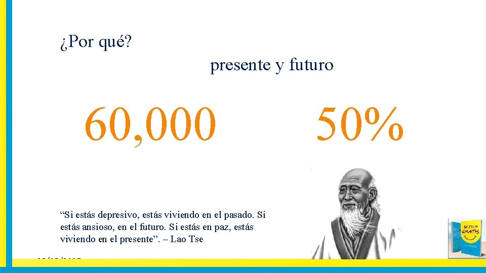 ¿Por qué? presente y futuro 60, 000 50% “Si estás depresivo, estás viviendo en