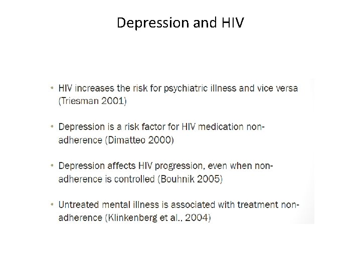 Depression and HIV 
