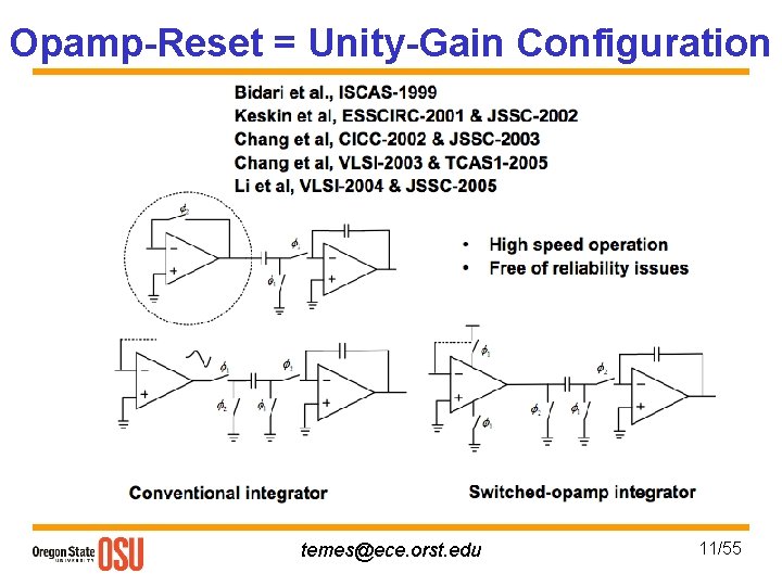 Opamp-Reset = Unity-Gain Configuration temes@ece. orst. edu 11/55 
