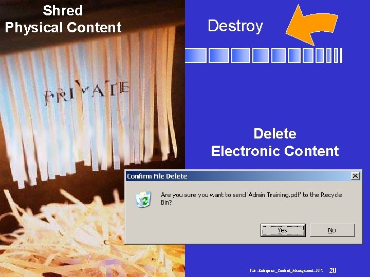 Shred Physical Content Destroy Enterprise Content Management Delete Electronic Content File: Enterprise_Content_Management. . PPT