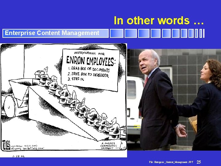 In other words … Enterprise Content Management = File: Enterprise_Content_Management. . PPT 25 