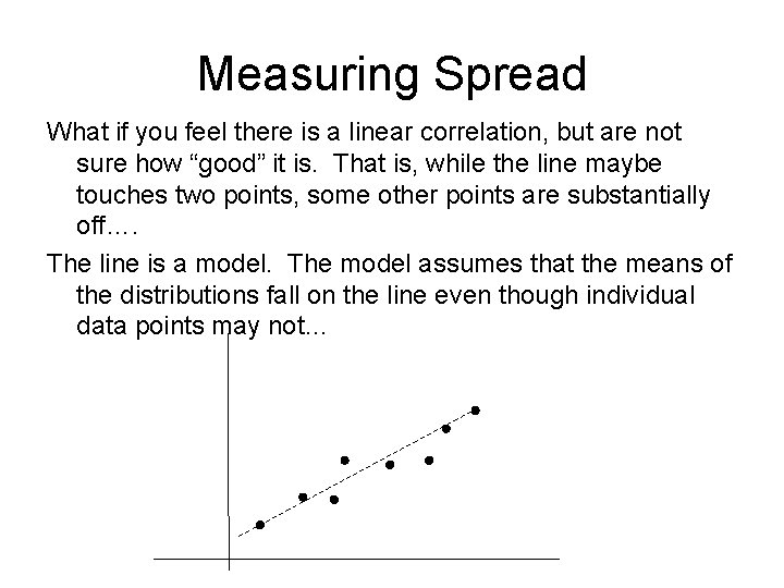 Measuring Spread What if you feel there is a linear correlation, but are not