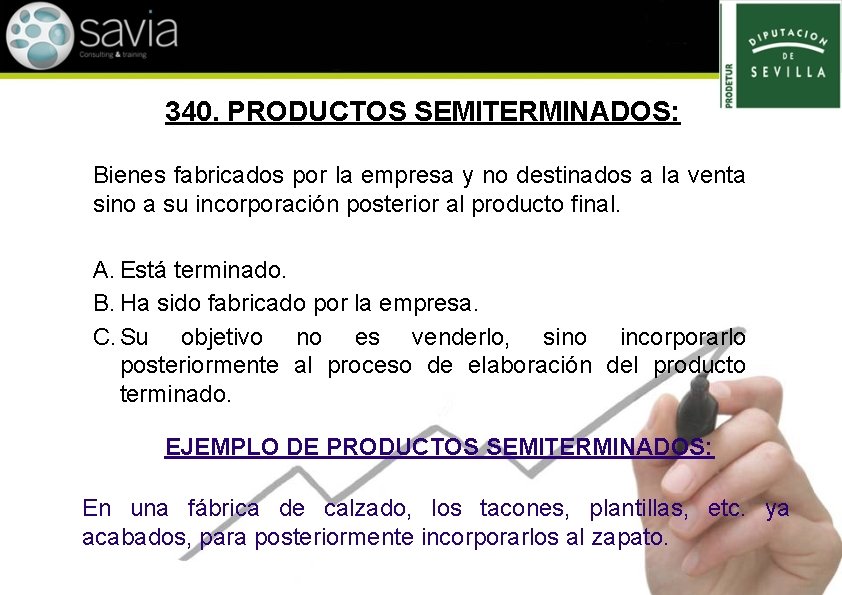 340. PRODUCTOS SEMITERMINADOS: Bienes fabricados por la empresa y no destinados a la venta