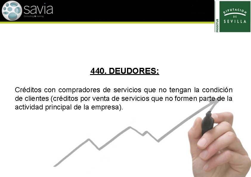440. DEUDORES: Créditos con compradores de servicios que no tengan la condición de clientes