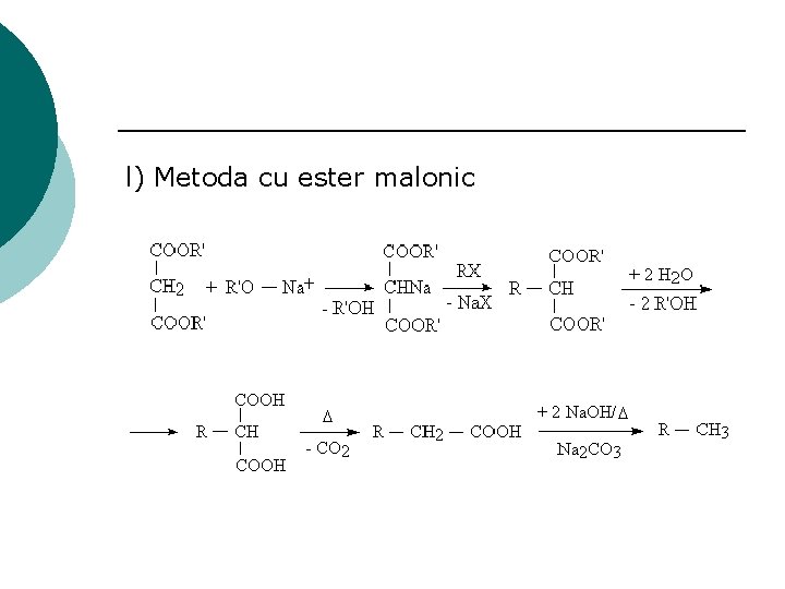 l) Metoda cu ester malonic 