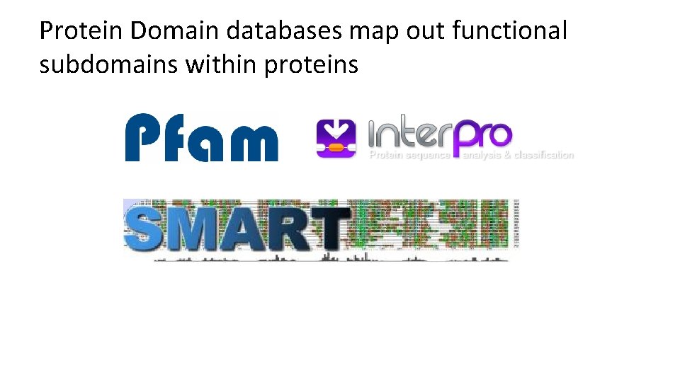 Protein Domain databases map out functional subdomains within proteins 