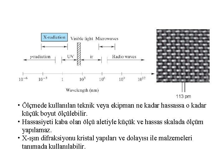  • Ölçmede kullanılan teknik veya ekipman ne kadar hassassa o kadar küçük boyut