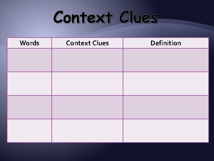 Context Clues Words Context Clues Definition 