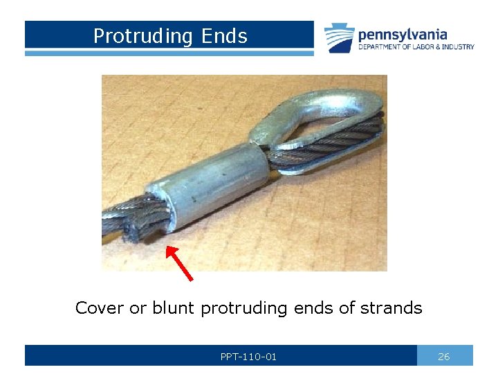 Protruding Ends Cover or blunt protruding ends of strands PPT-110 -01 26 