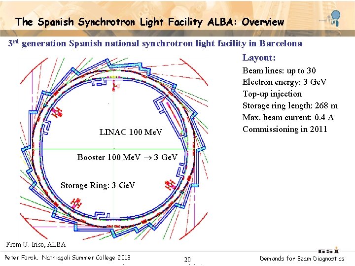 The Spanish Synchrotron Light Facility ALBA: Overview 3 rd generation Spanish national synchrotron light
