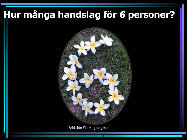 Hur många handslag för 6 personer? Bild från Flickr - jeangenie 