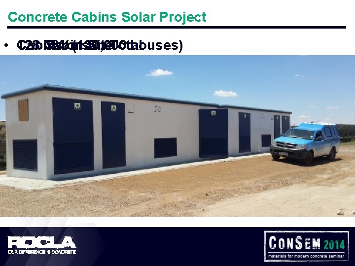 Concrete Cabins Solar Project Cabins in Total Cabins on Site • 128 MW (130,