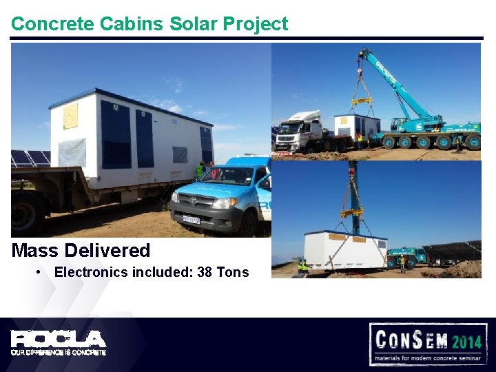 Concrete Cabins Solar Project Cabin Size • 8. 7 m x 2. 6 m