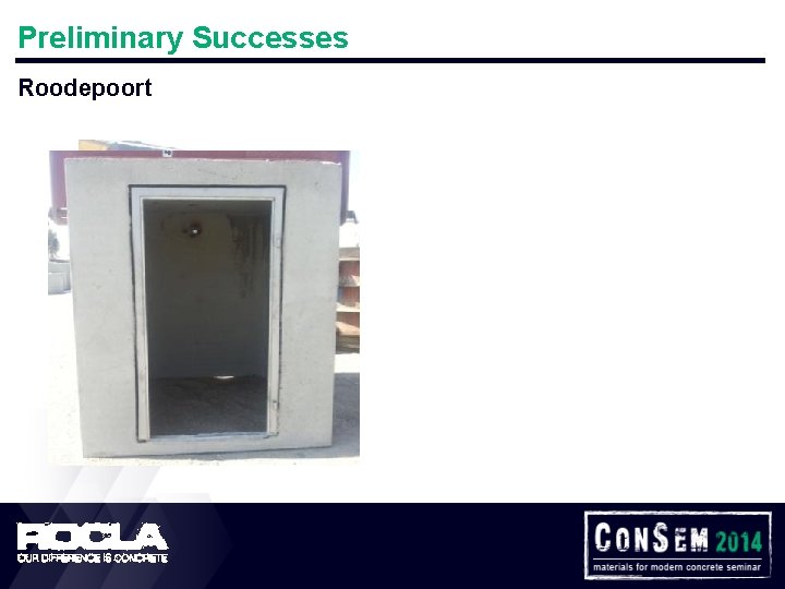 Preliminary Successes Roodepoort 