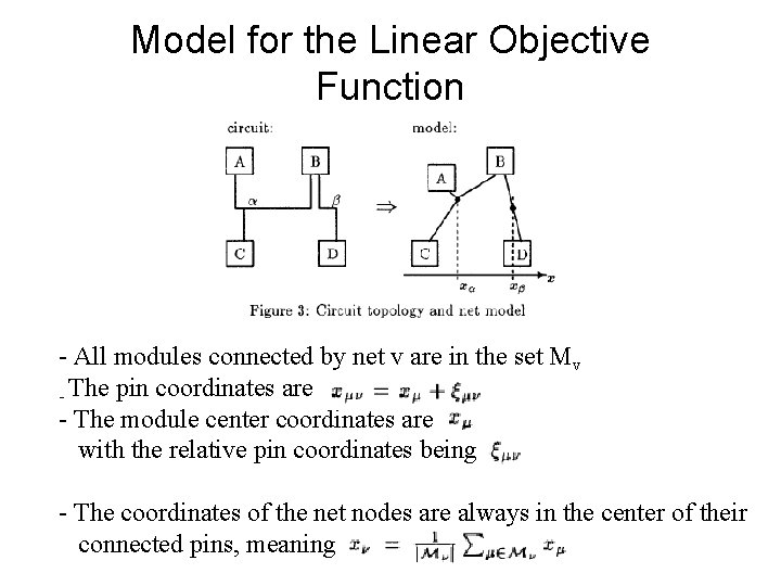 Model for the Linear Objective Function - All modules connected by net v are