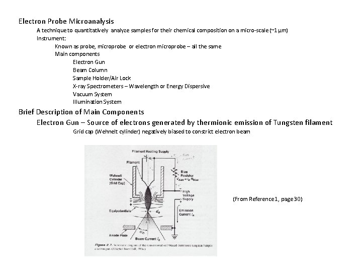 Electron Probe Microanalysis A technique to quantitatively analyze samples for their chemical composition on