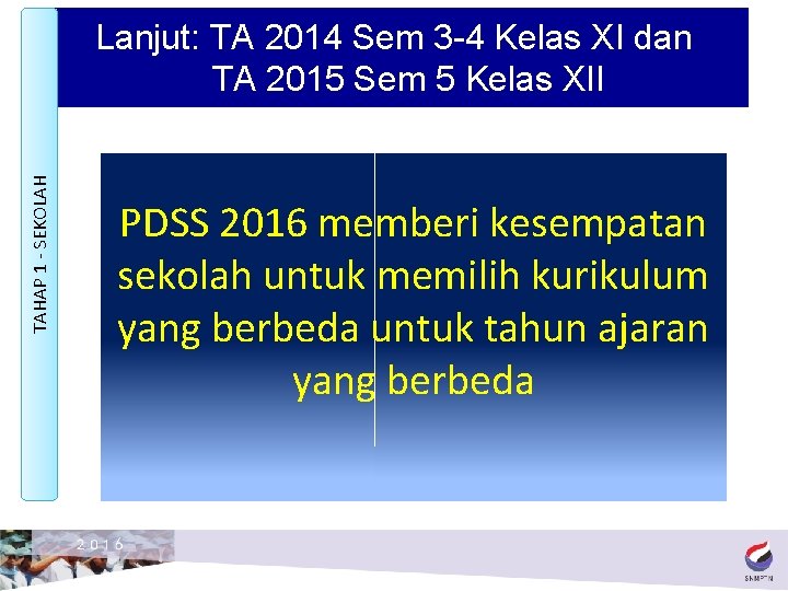 TAHAP 1 - SEKOLAH Lanjut: TA 2014 Sem 3 -4 Kelas XI dan TA