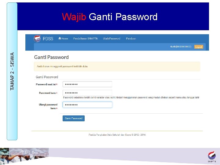 TAHAP 2 - SISWA Wajib Ganti Password 