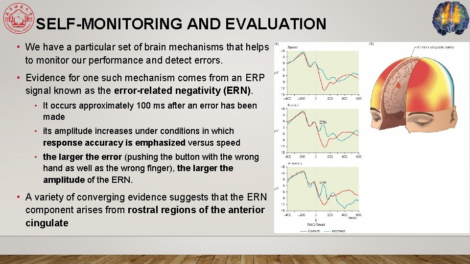 SELF-MONITORING AND EVALUATION • We have a particular set of brain mechanisms that helps