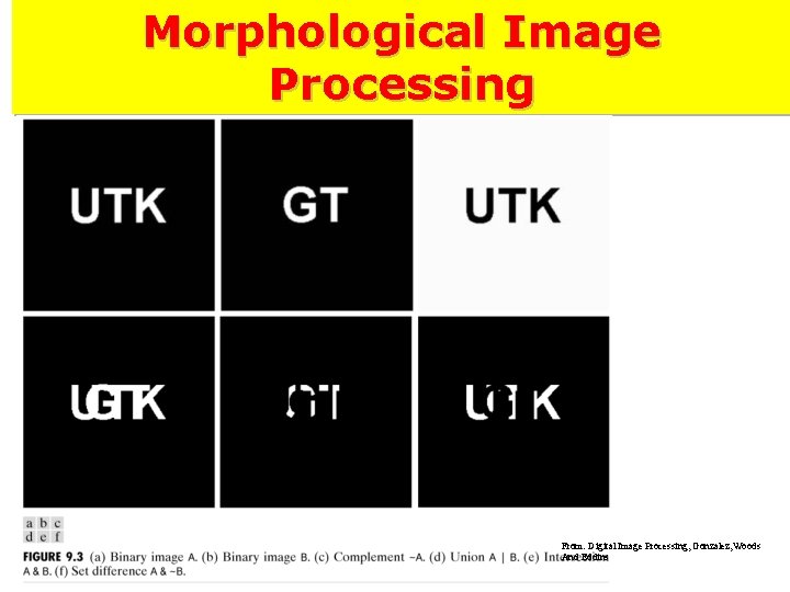Morphological Image Processing From: Digital Image Processing, Gonzalez, Woods And Eddins Morphological Image Processing From: Digital Image Processing, Gonzalez, Woods And Eddins