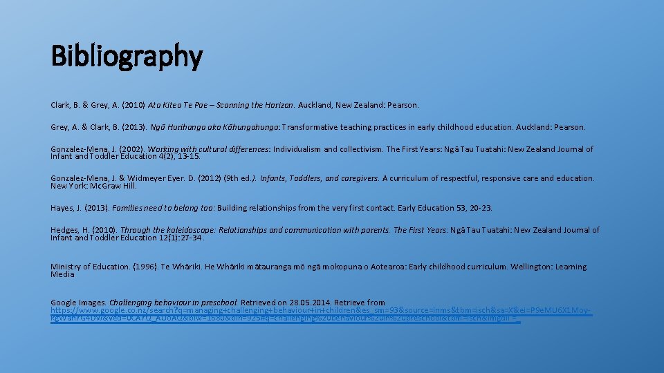 Bibliography Clark, B. & Grey, A. (2010) Ata Kitea Te Pae – Scanning the