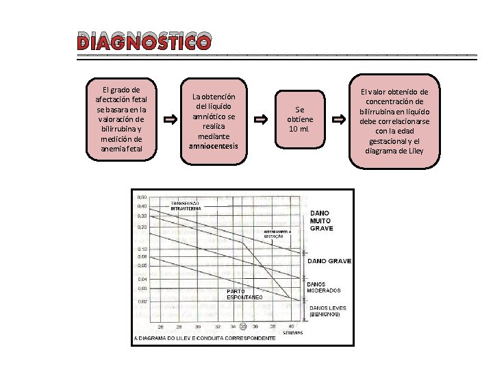 DIAGNOSTICO ____________________ El grado de afectación fetal se basara en la valoración de bilirrubina