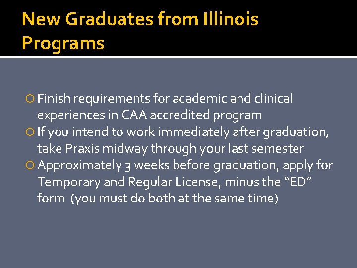 New Graduates from Illinois Programs Finish requirements for academic and clinical experiences in CAA