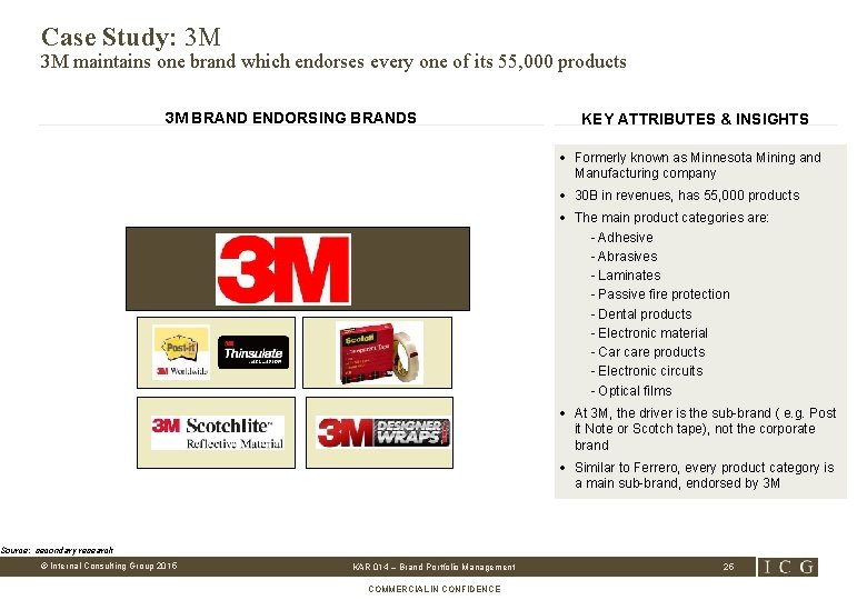 Case Study: 3 M 3 M maintains one brand which endorses every one of