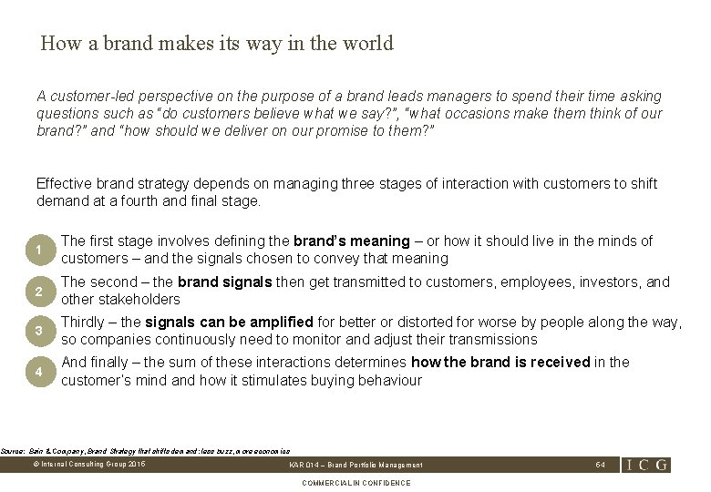 How a brand makes its way in the world A customer-led perspective on the