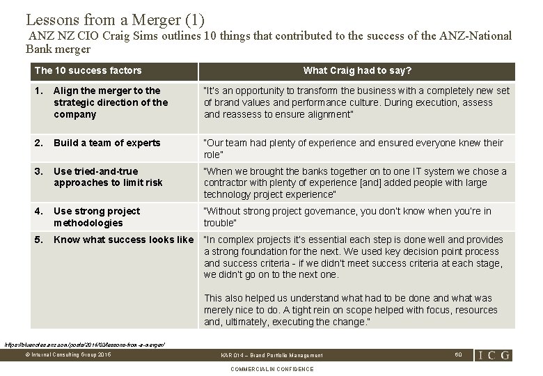 Lessons from a Merger (1) ANZ NZ CIO Craig Sims outlines 10 things that