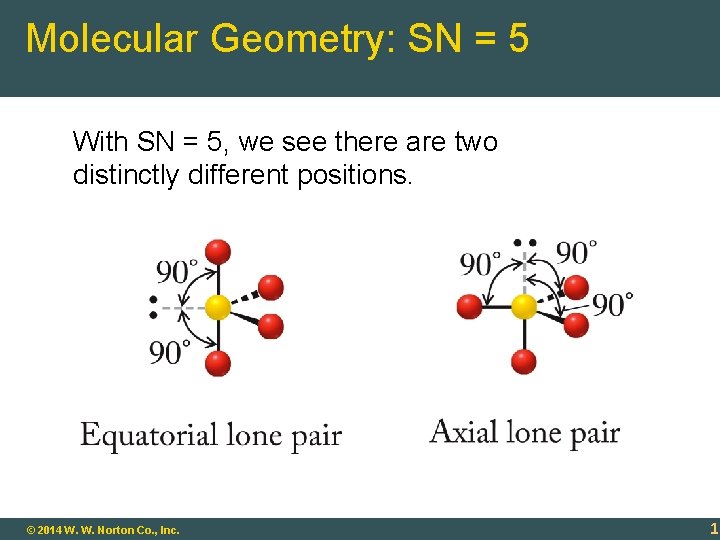 Molecular Geometry: SN = 5 With SN = 5, we see there are two