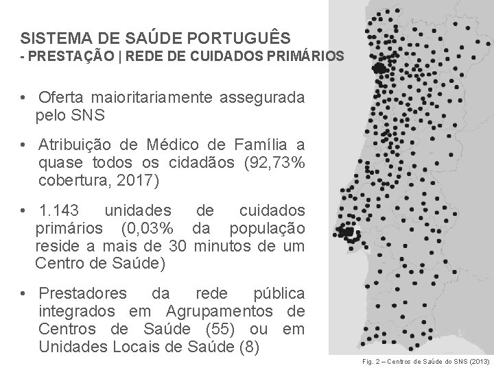 SISTEMA DE SAÚDE PORTUGUÊS - PRESTAÇÃO | REDE DE CUIDADOS PRIMÁRIOS • Oferta maioritariamente