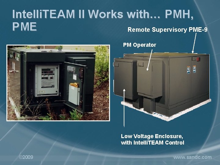 Intelli. TEAM II Works with… PMH, PME Remote Supervisory PME-9 PM Operator Low Voltage
