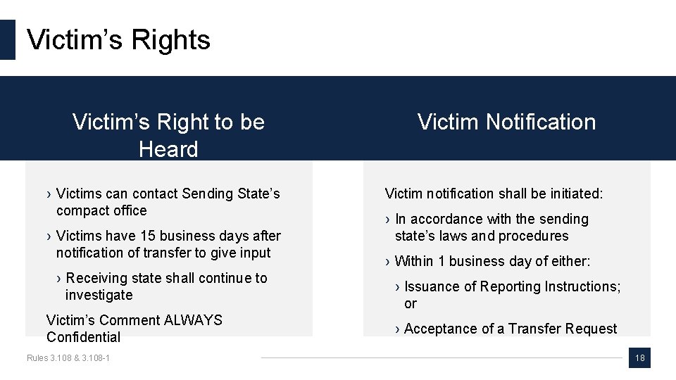 Victim’s Rights Victim’s Right to be Heard › Victims can contact Sending State’s compact