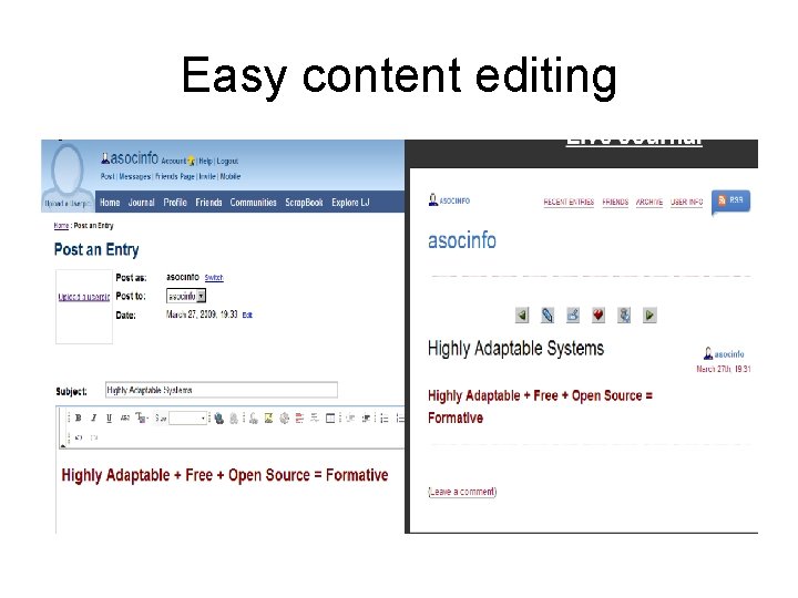 Easy content editing 