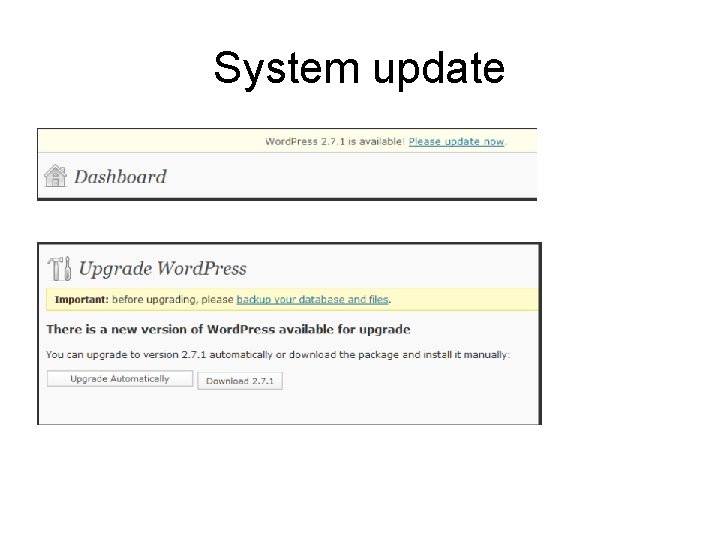 System update 