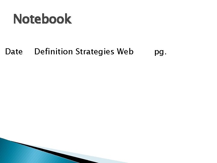 Notebook Date Definition Strategies Web pg. 