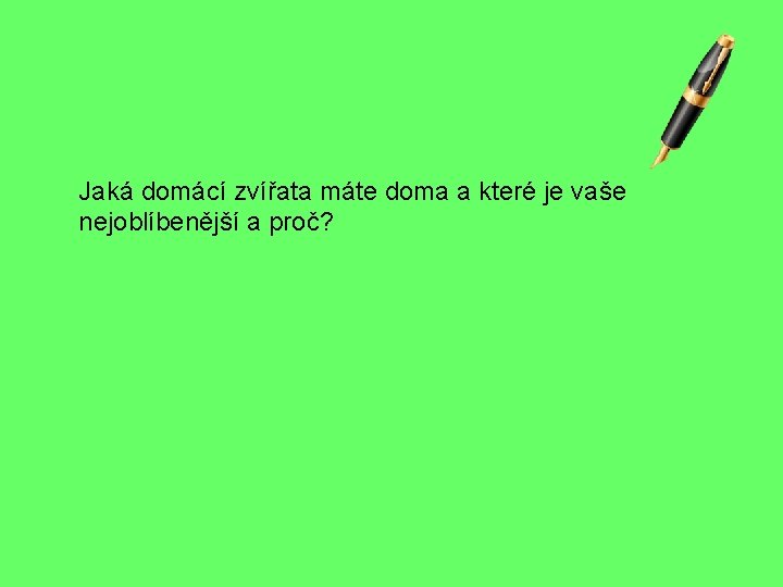 Jaká domácí zvířata máte doma a které je vaše nejoblíbenější a proč? 