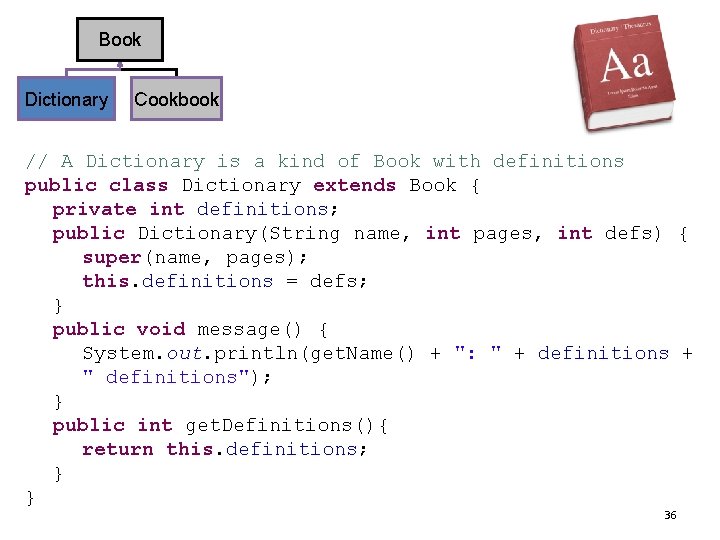 Book Dictionary Cookbook // A Dictionary is a kind of Book with definitions public
