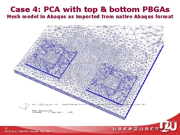 Case 4: PCA with top & bottom PBGAs Mesh model in Abaqus as imported