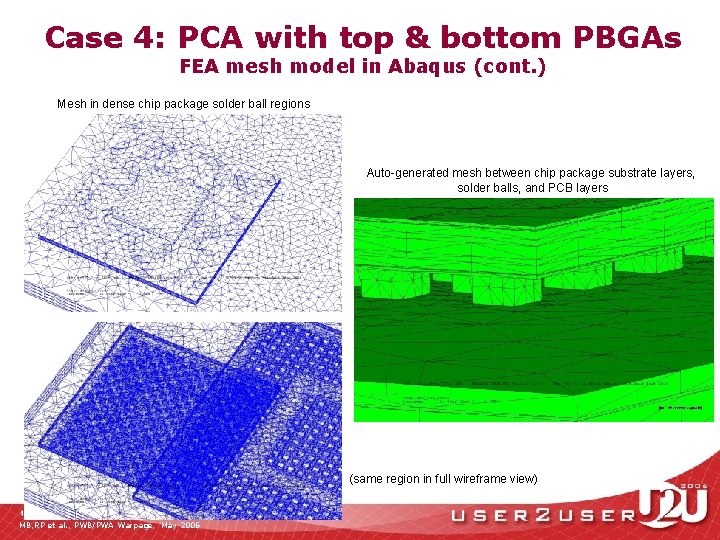 Case 4: PCA with top & bottom PBGAs FEA mesh model in Abaqus (cont.
