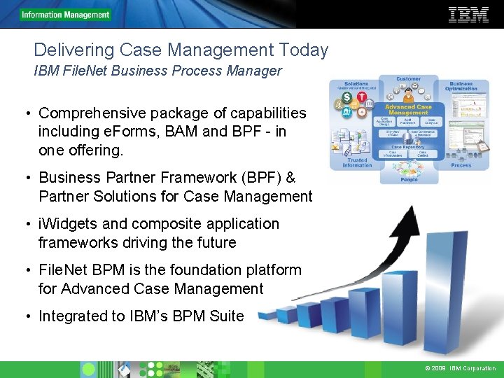 Delivering Case Management Today IBM File. Net Business Process Manager • Comprehensive package of