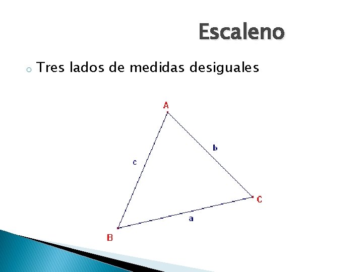 Escaleno o Tres lados de medidas desiguales 