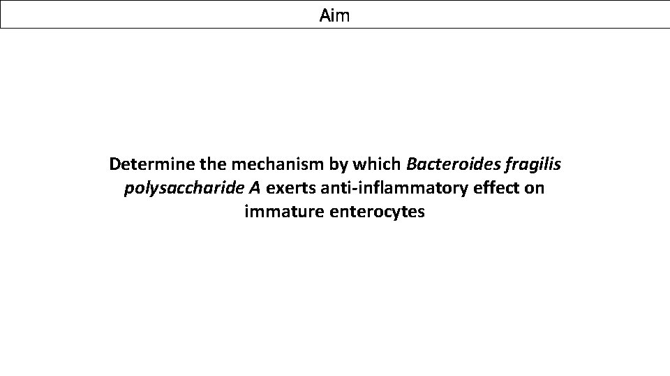 Aim Determine the mechanism by which Bacteroides fragilis polysaccharide A exerts anti-inflammatory effect on