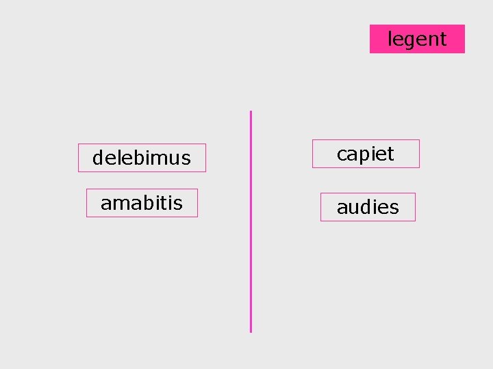 legent delebimus capiet amabitis audies 