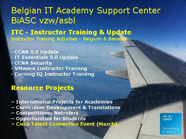 Belgian IT Academy Support Center Bi. ASC vzw/asbl ITC - Instructor Training & Update
