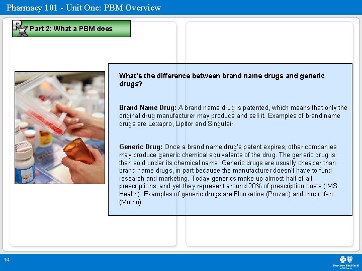 Pharmacy 101 - Unit One: PBM Overview Part 2: What a PBM does What’s